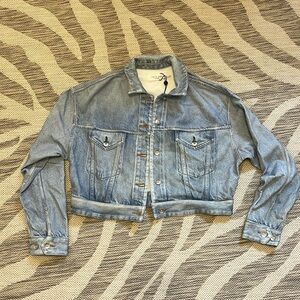 Cropped faux denim rag & bone jacket